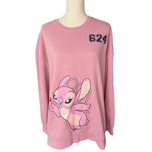 Disney Lilo & Stitch pink Angel Crewneck sweatshirt the series casual